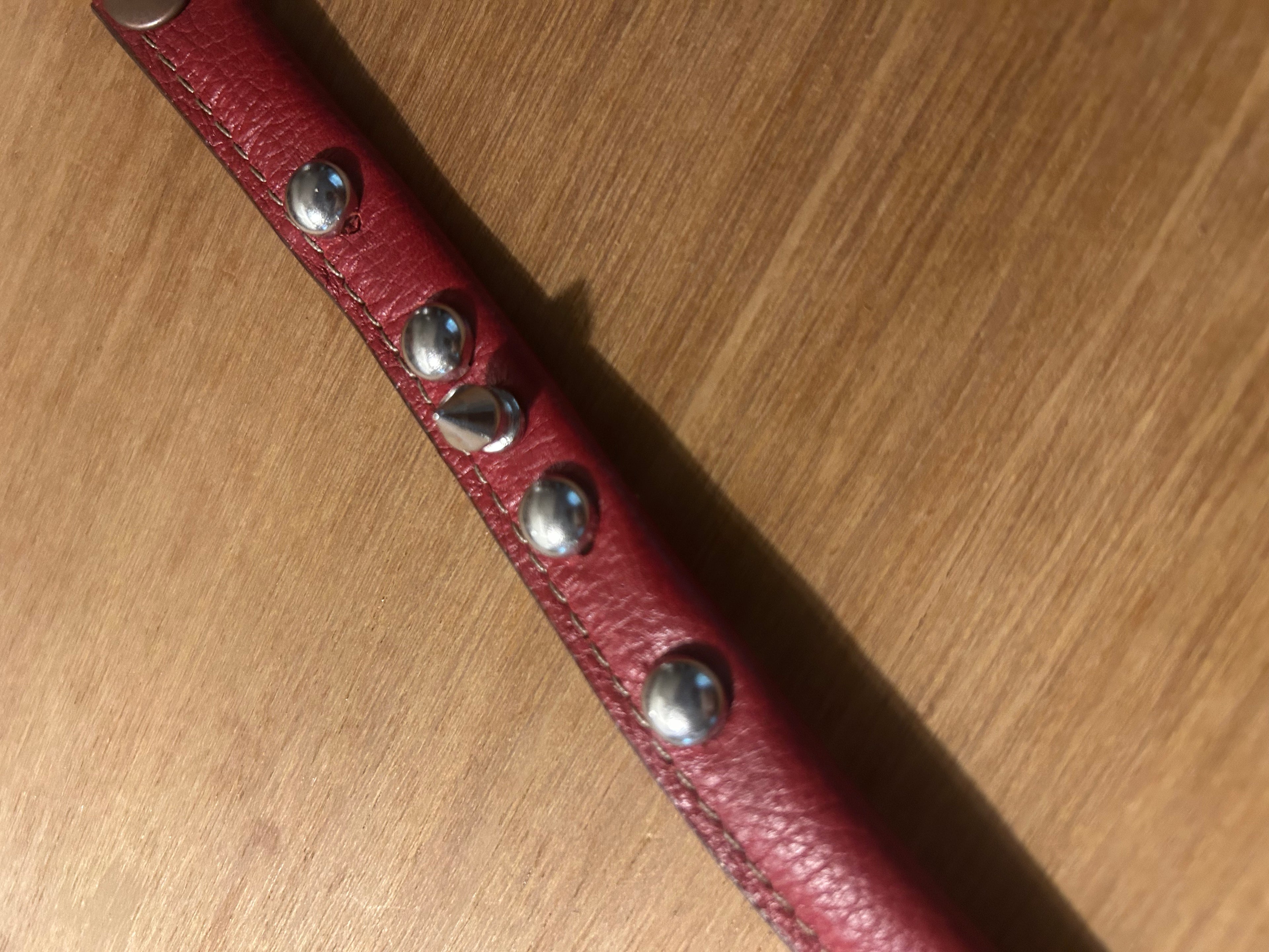 Skinny red leather bracelet