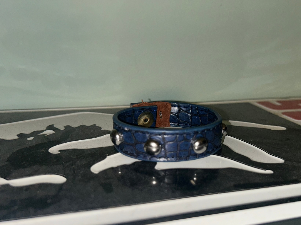 Blue leather