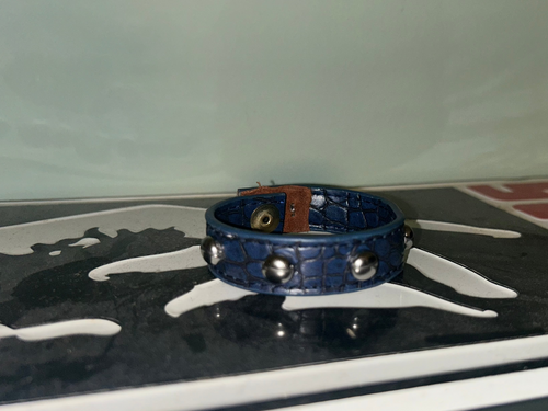 Blue leather