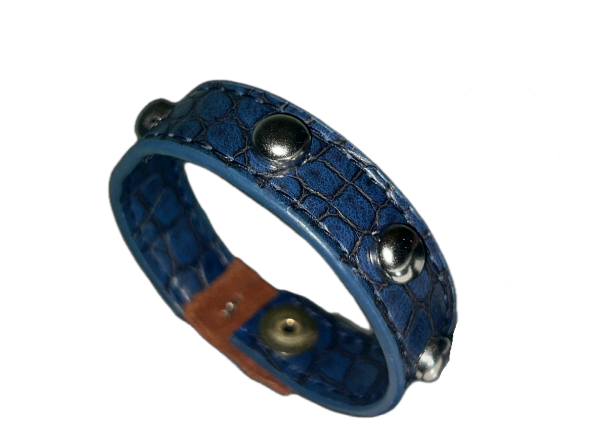 Blue leather