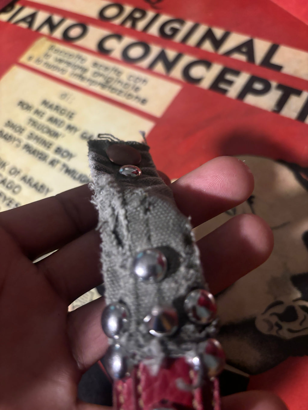 Denim leather bracelet