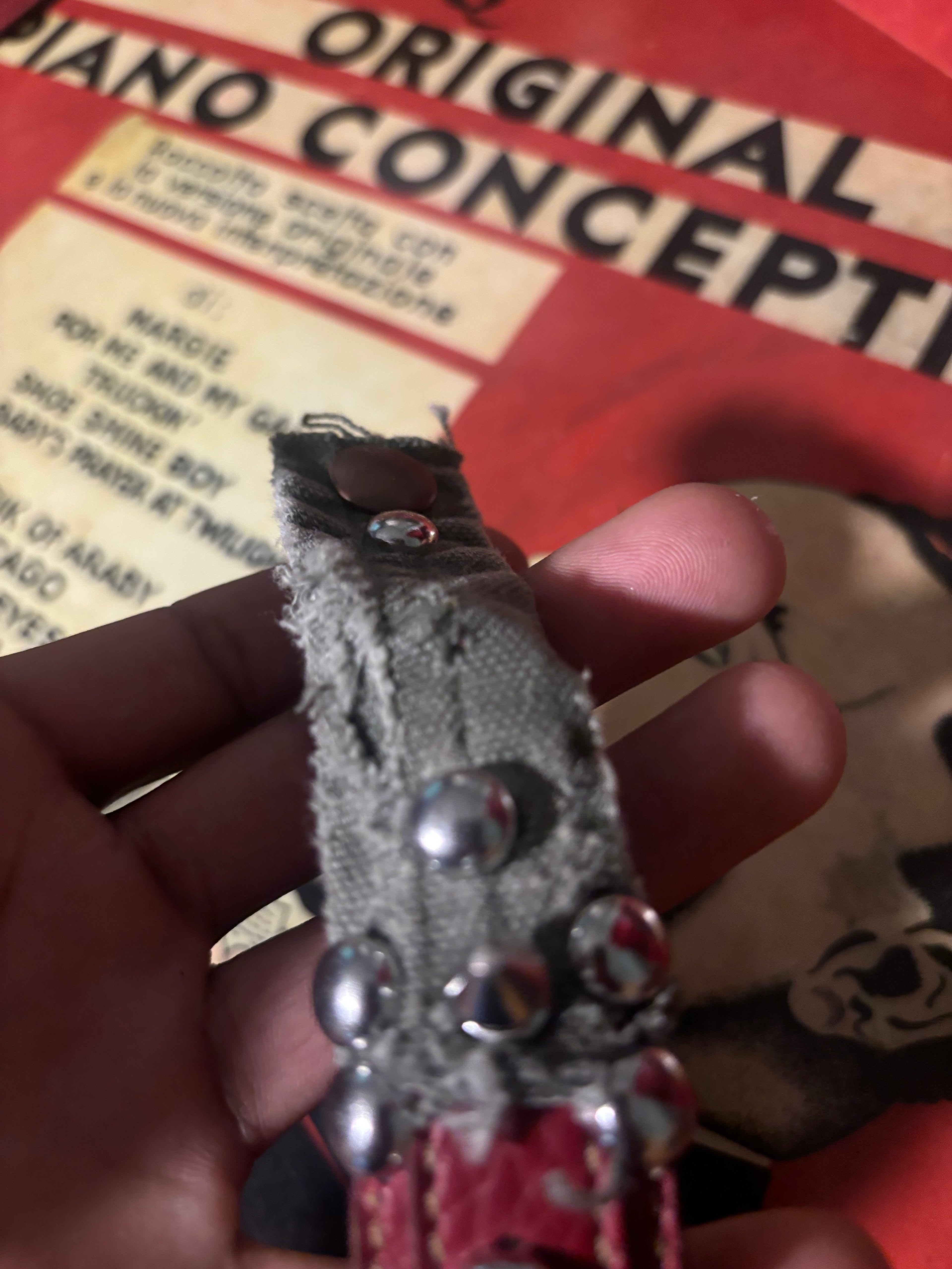 Denim leather bracelet