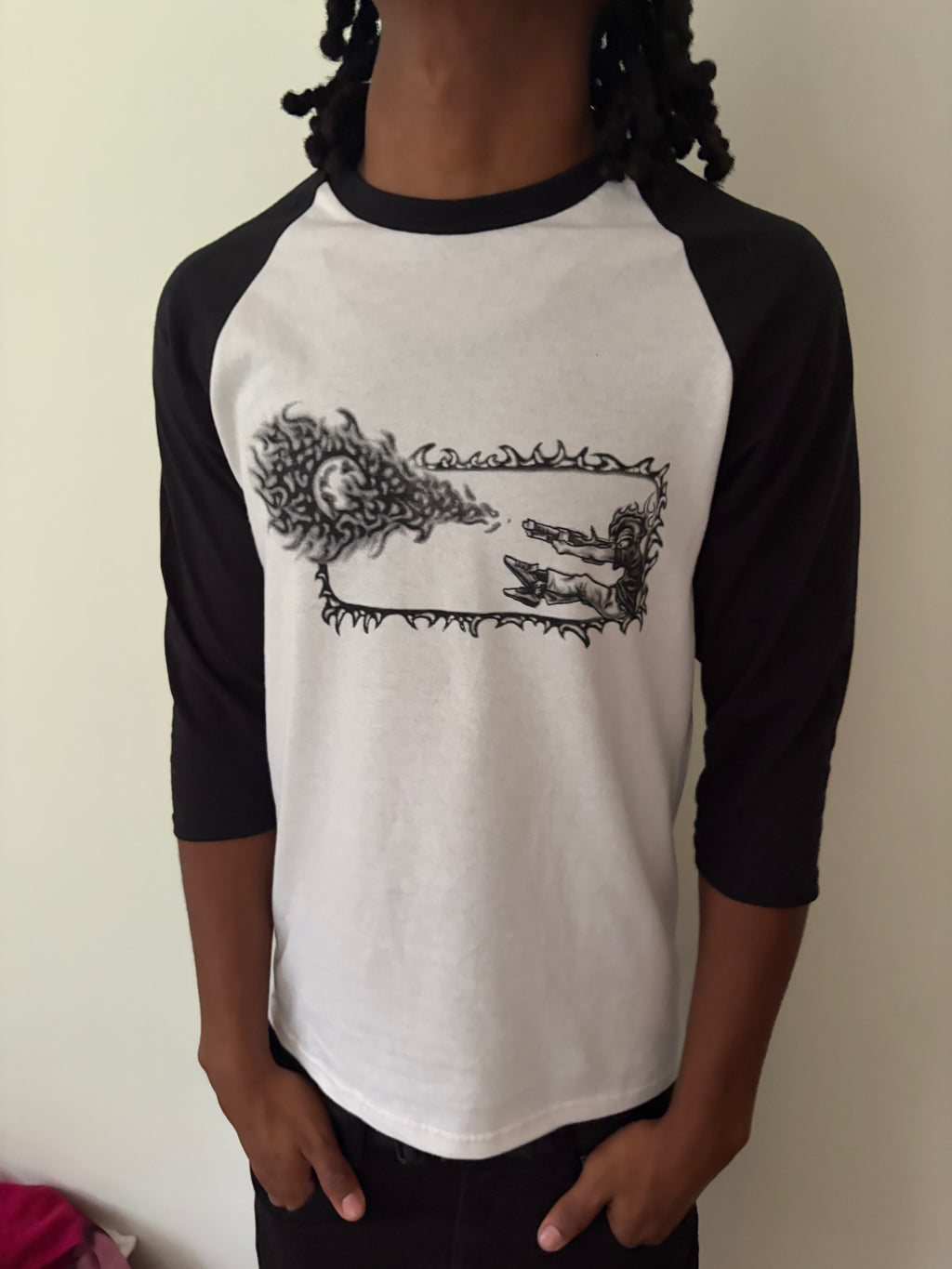 3/4 FTW TEE (black)