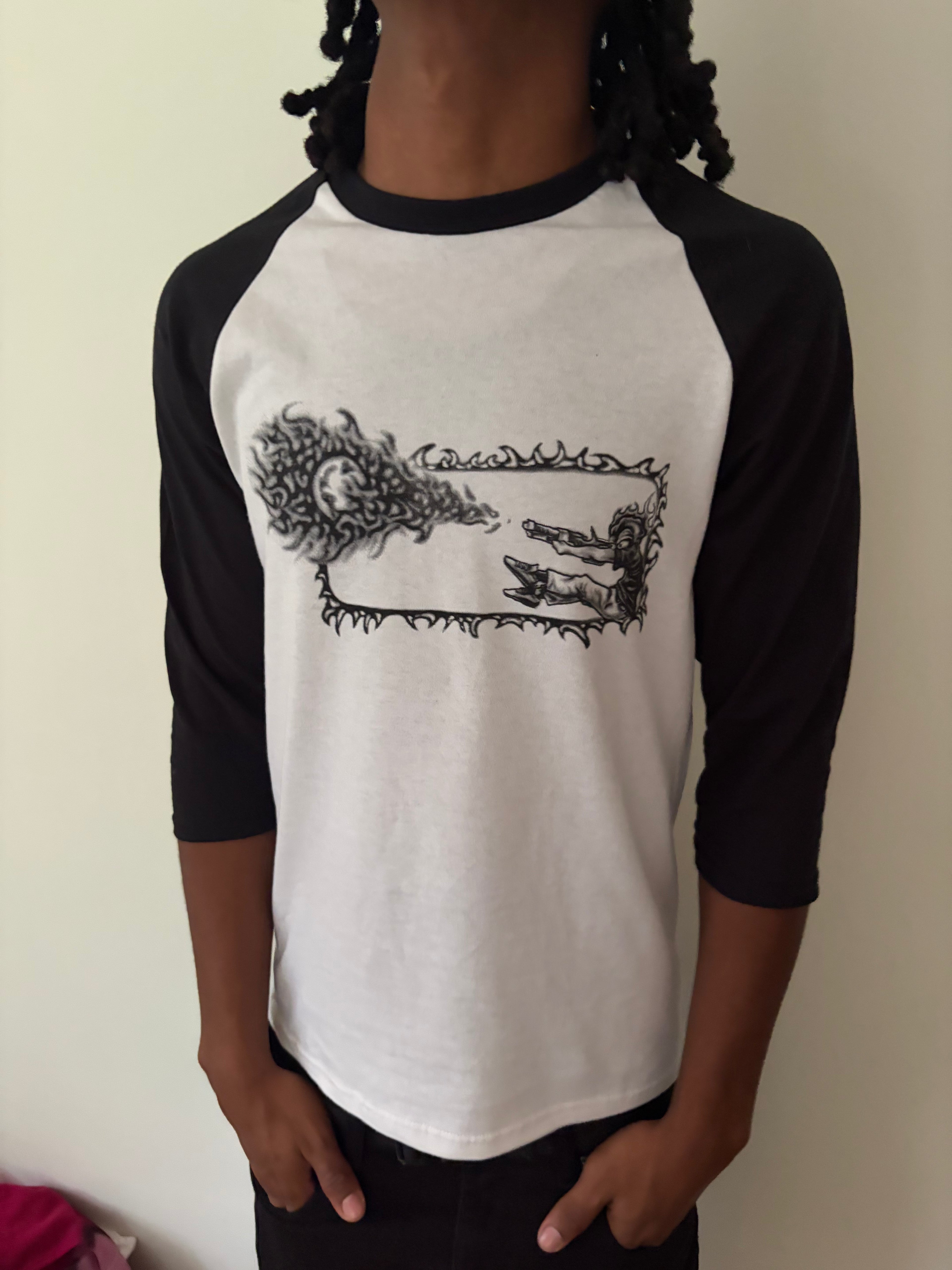 3/4 FTW TEE (black)