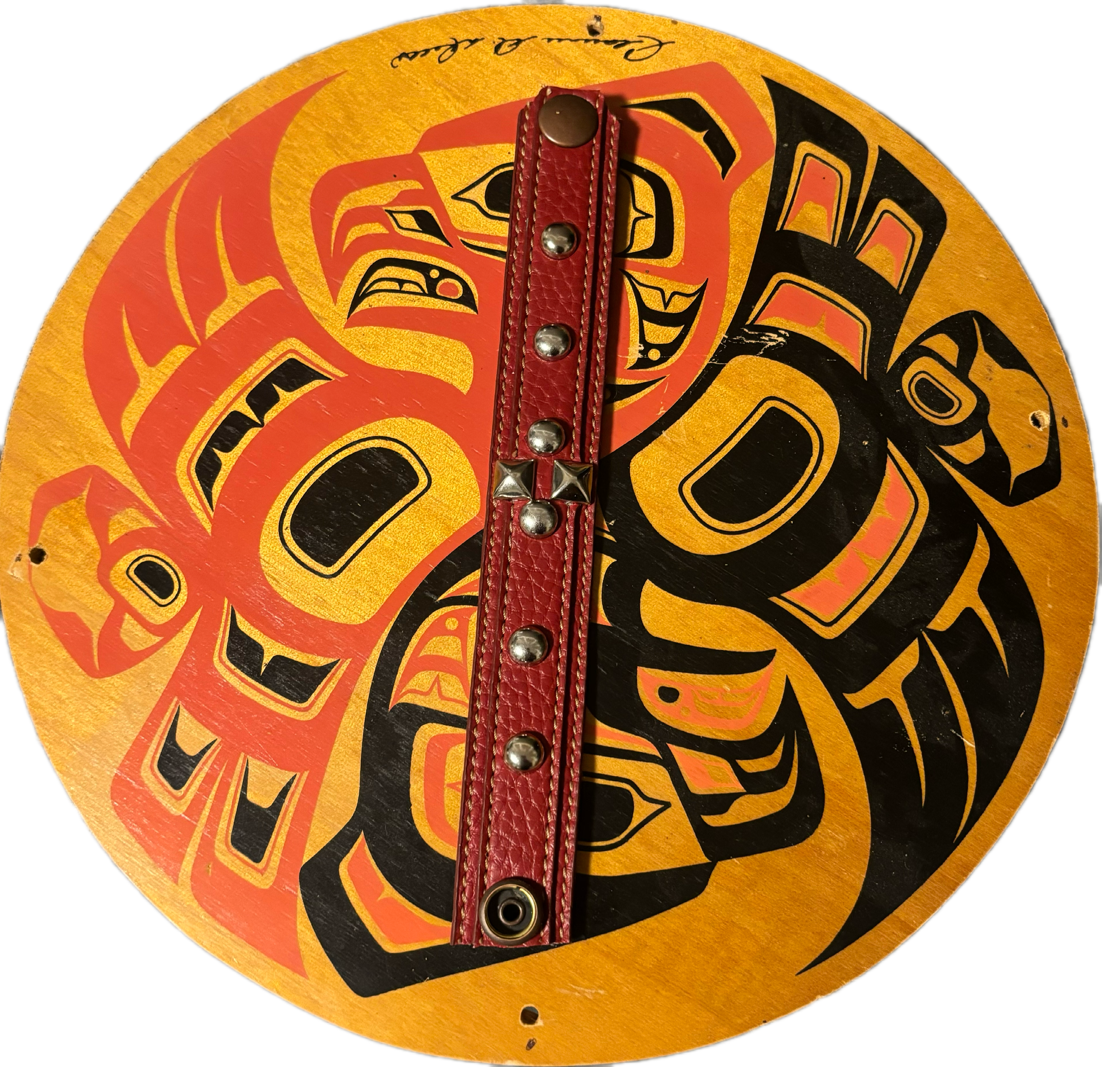 Red leather bracelet